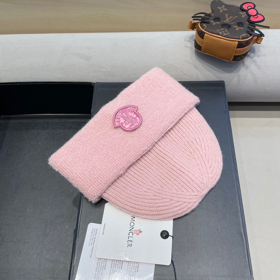 MONCLER蒙口2024早秋简约针织毛线帽毛绒材质非常百搭