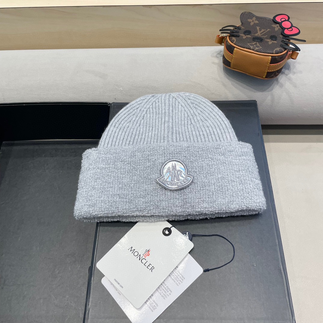 MONCLER蒙口2024早秋简约针织毛线帽毛绒材质非常百搭