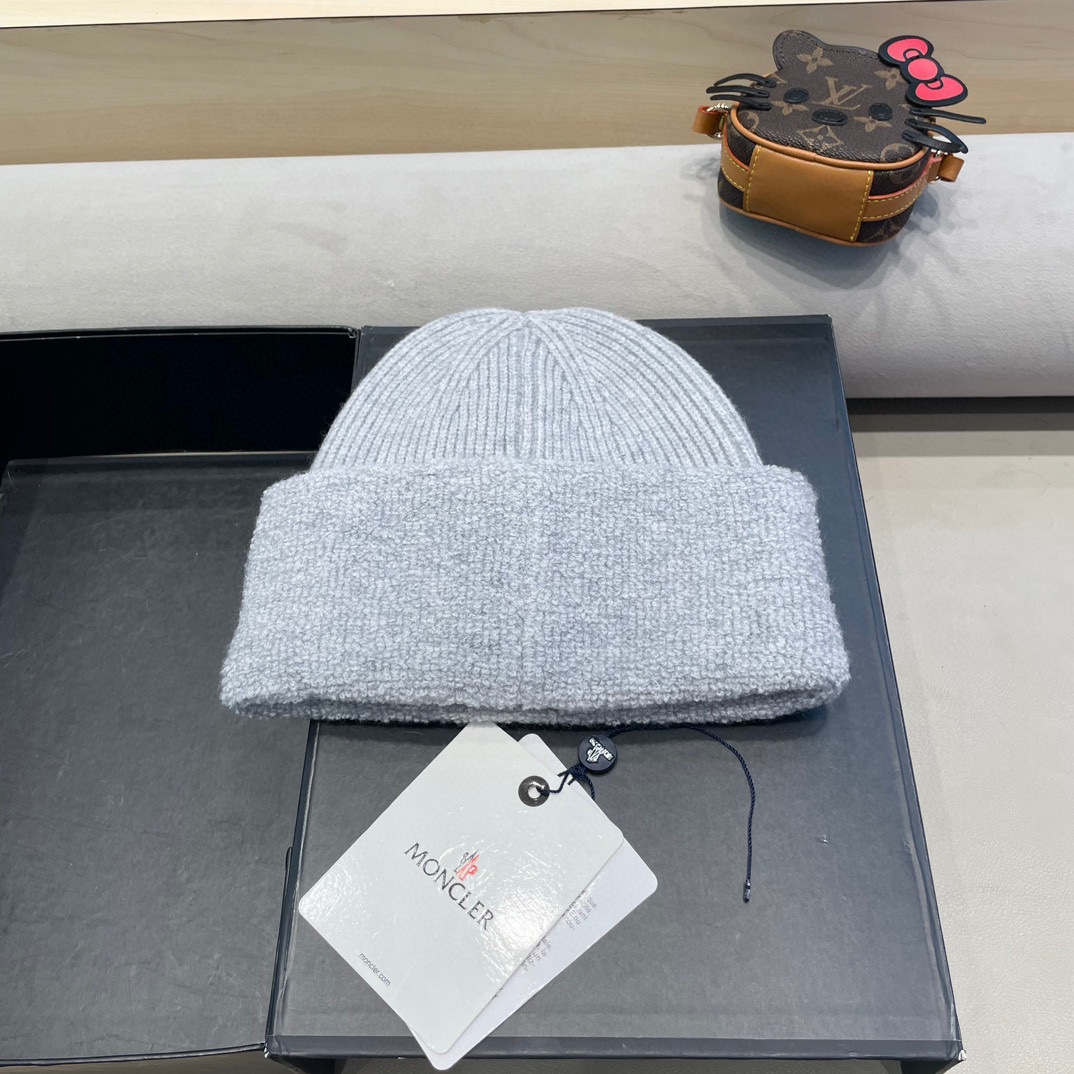 MONCLER蒙口2024早秋简约针织毛线帽毛绒材质非常百搭