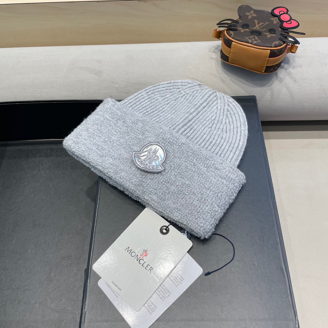 MONCLER蒙口2024早秋简约针织毛线帽毛绒材质非常百搭