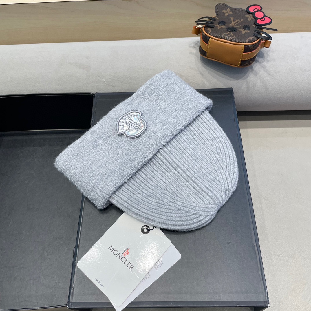 MONCLER蒙口2024早秋简约针织毛线帽毛绒材质非常百搭