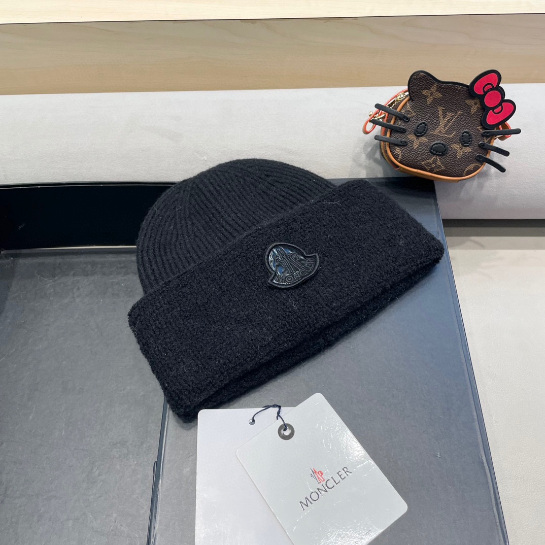 MONCLER蒙口2024早秋简约针织毛线帽毛绒材质非常百搭