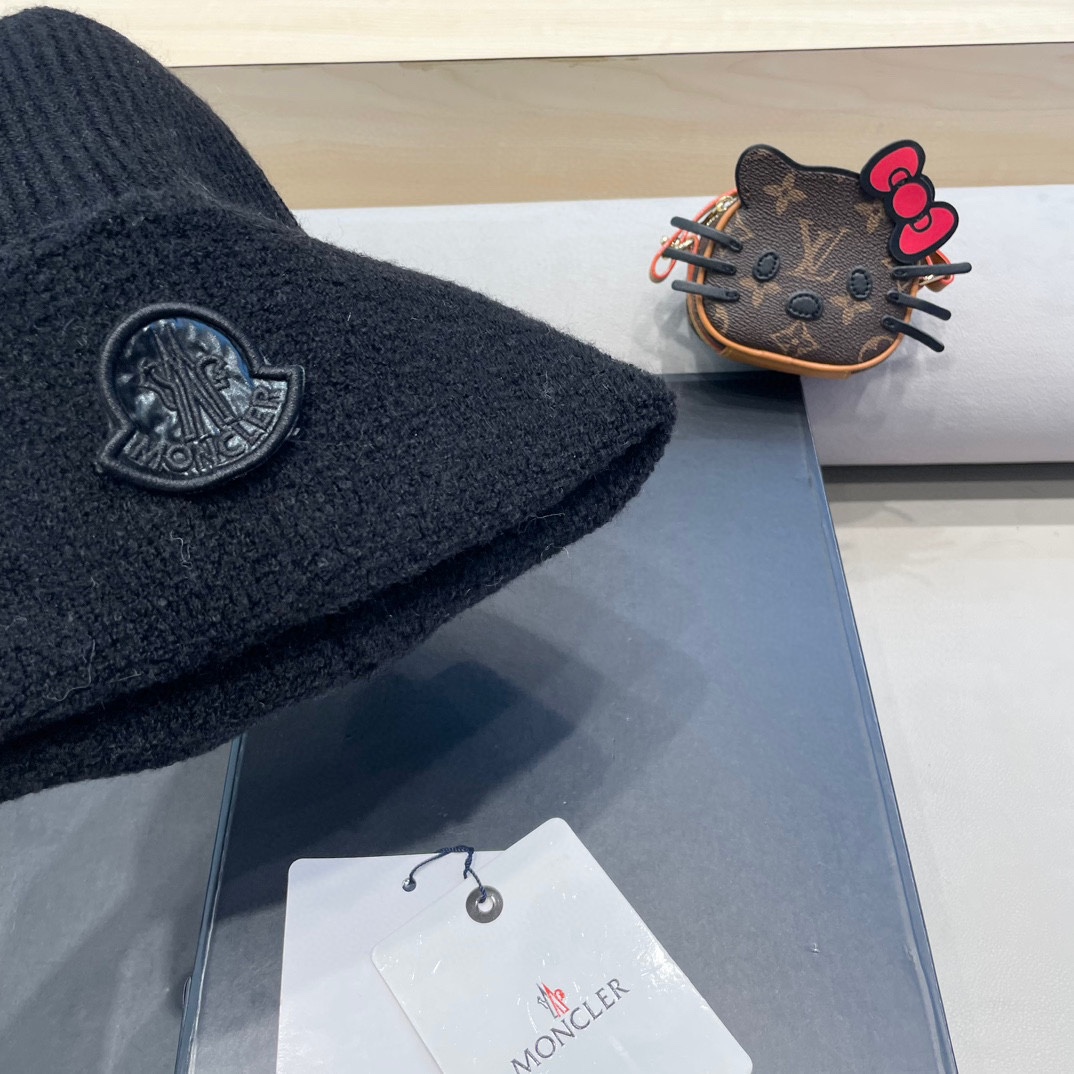 MONCLER蒙口2024早秋简约针织毛线帽毛绒材质非常百搭