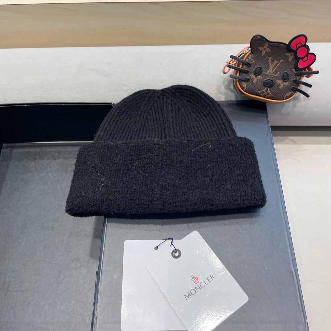 MONCLER蒙口2024早秋简约针织毛线帽毛绒材质非常百搭