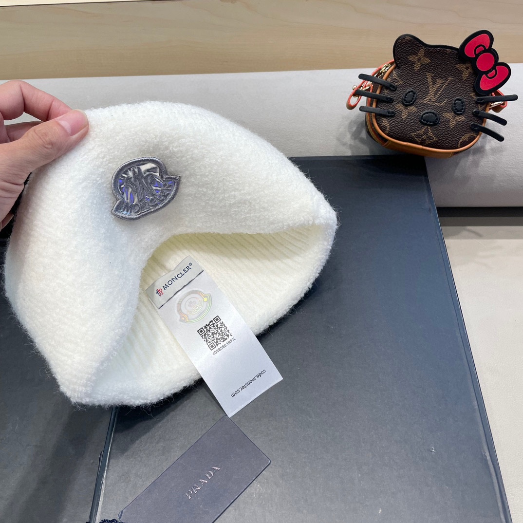 MONCLER蒙口2024早秋简约针织毛线帽毛绒材质非常百搭
