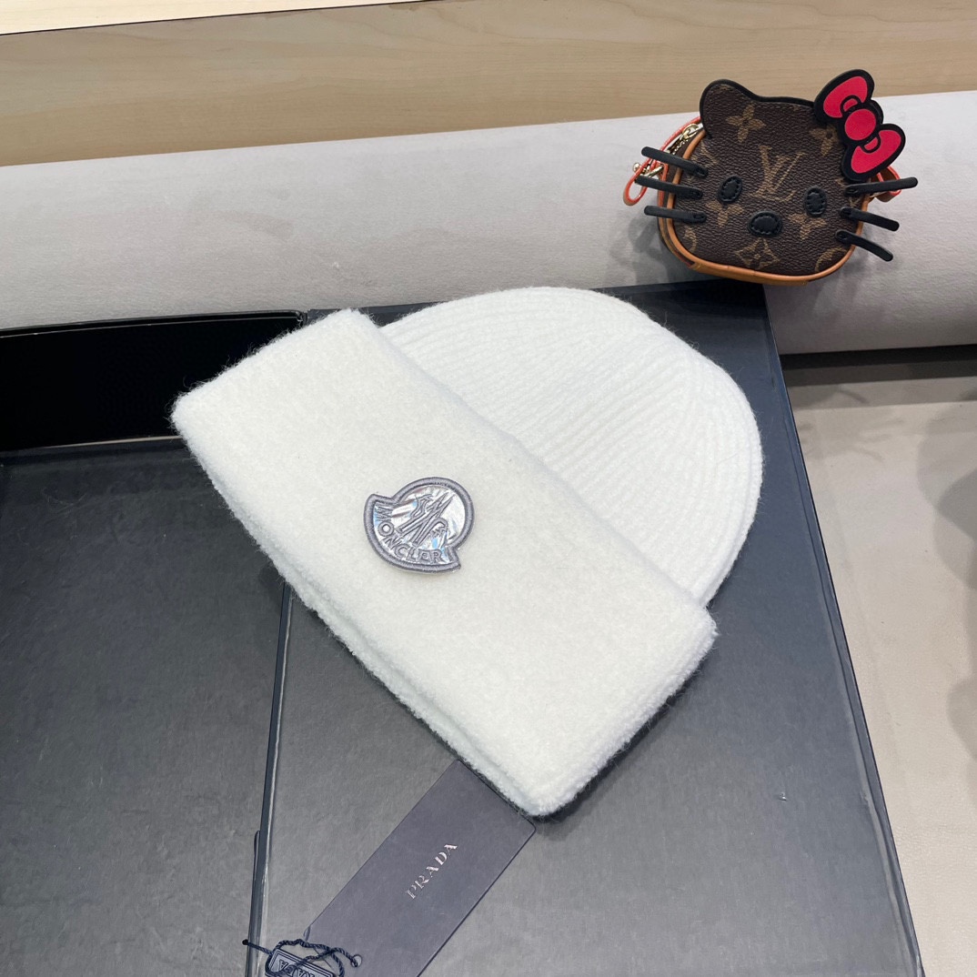 MONCLER蒙口2024早秋简约针织毛线帽毛绒材质非常百搭