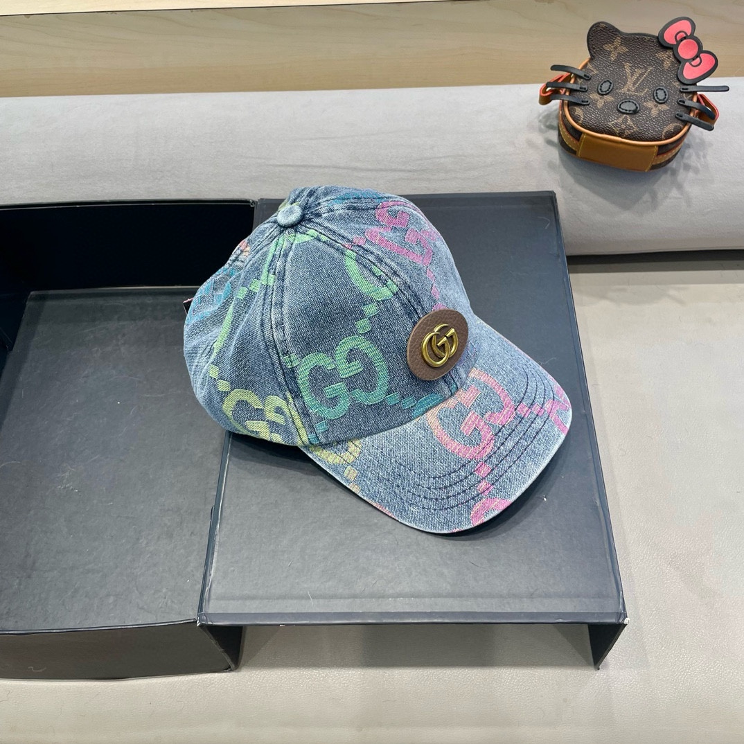  古奇Gucci  新款原单牛仔棒球帽🧢， 精致純也格调很有感觉，很酷很时尚，专柜断货热门，质量超赞