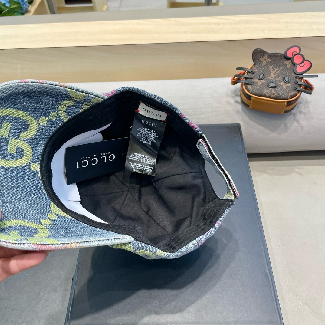  古奇Gucci  新款原单牛仔棒球帽🧢， 精致純也格调很有感觉，很酷很时尚，专柜断货热门，质量超赞