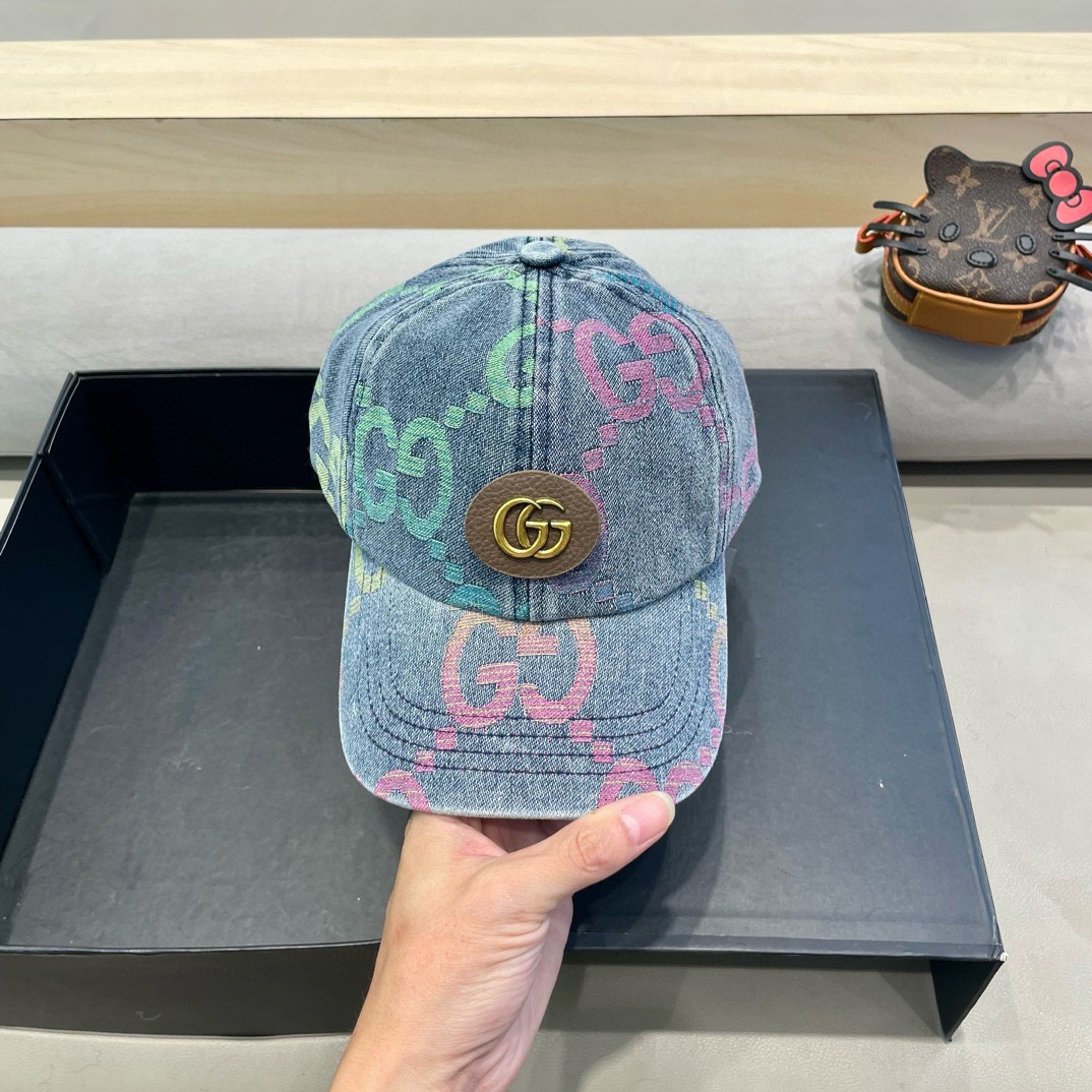  古奇Gucci  新款原单牛仔棒球帽🧢， 精致純也格调很有感觉，很酷很时尚，专柜断货热门，质量超赞