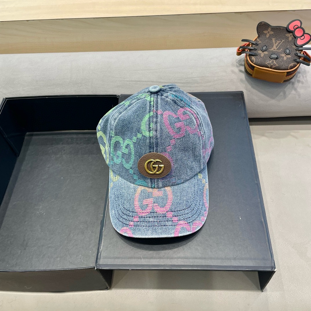  古奇Gucci  新款原单牛仔棒球帽🧢， 精致純也格调很有感觉，很酷很时尚，专柜断货热门，质量超赞