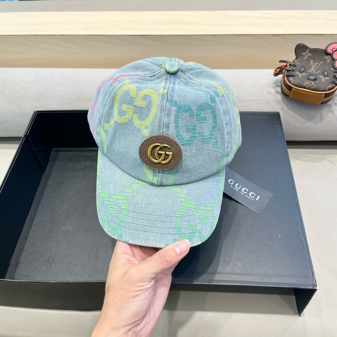  古奇Gucci  新款原单牛仔棒球帽🧢， 精致純也格调很有感觉，很酷很时尚，专柜断货热门，质量超赞