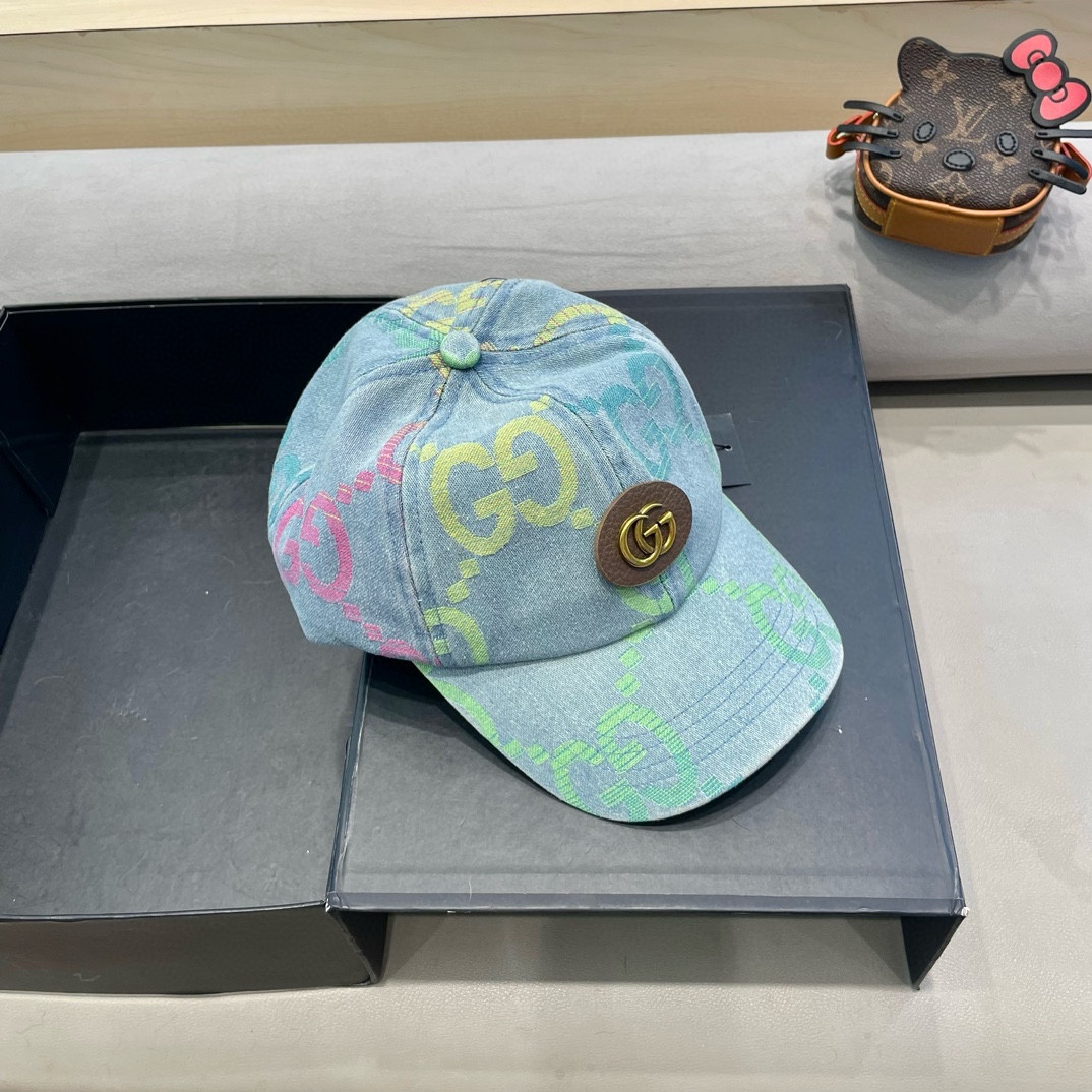  古奇Gucci  新款原单牛仔棒球帽🧢， 精致純也格调很有感觉，很酷很时尚，专柜断货热门，质量超赞