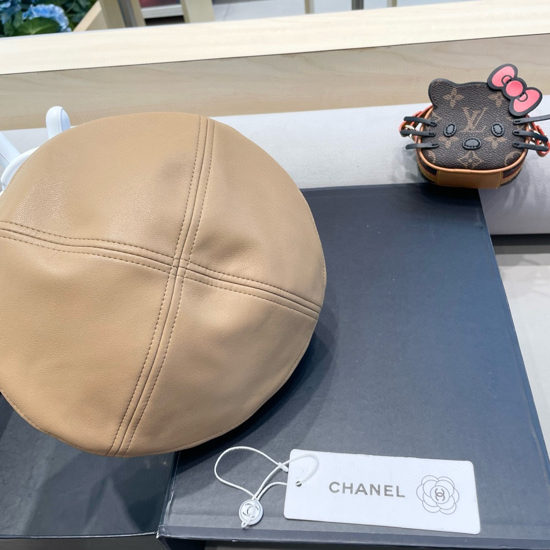 Chanel气质名媛帽子女款秋季2024新款洋气方圆脸深顶硬挺定型八角复古帽