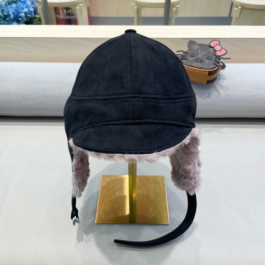 蒙口MONCLER复古双面戴加厚毛绒雷锋帽女秋冬防寒骑车滑雪帽男女显脸小飞行帽