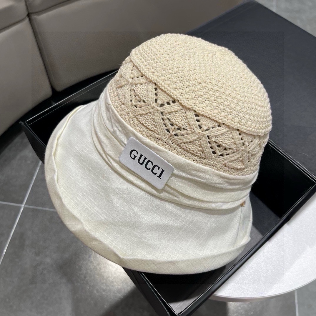 Gucci古奇草帽2024新款卷边礼帽可折叠头围57cm