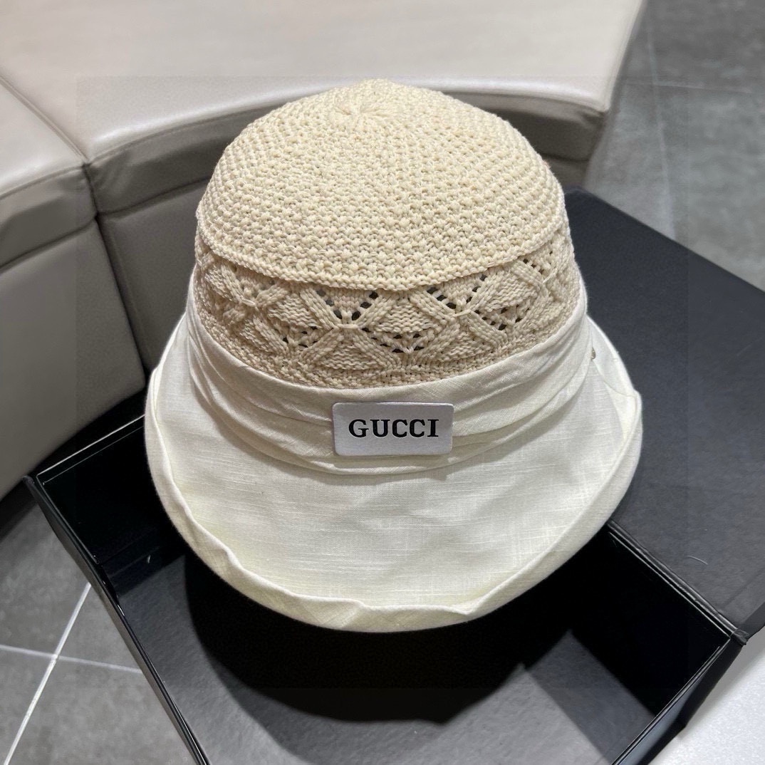 Gucci古奇草帽2024新款卷边礼帽可折叠头围57cm