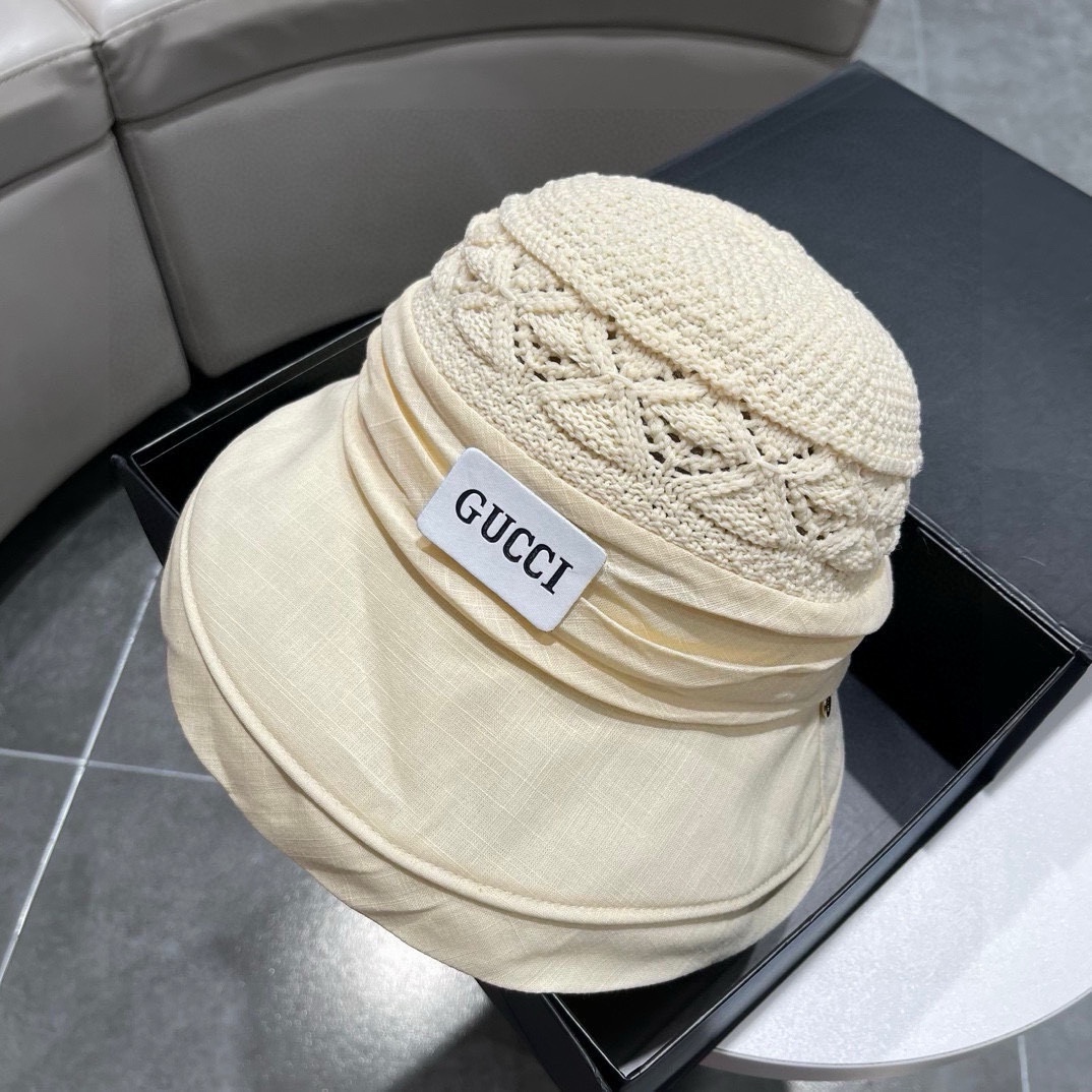 Gucci古奇草帽2024新款卷边礼帽可折叠头围57cm