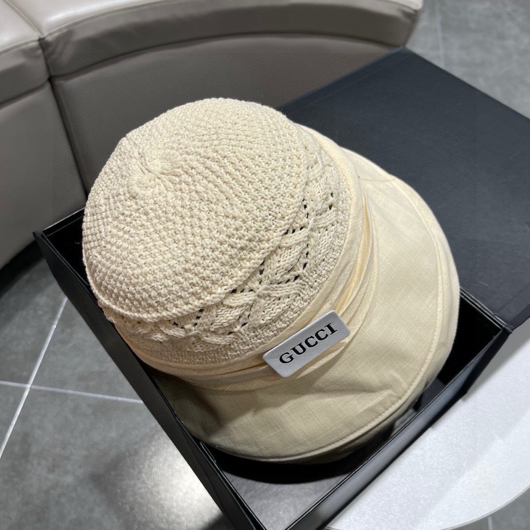 Gucci古奇草帽2024新款卷边礼帽可折叠头围57cm