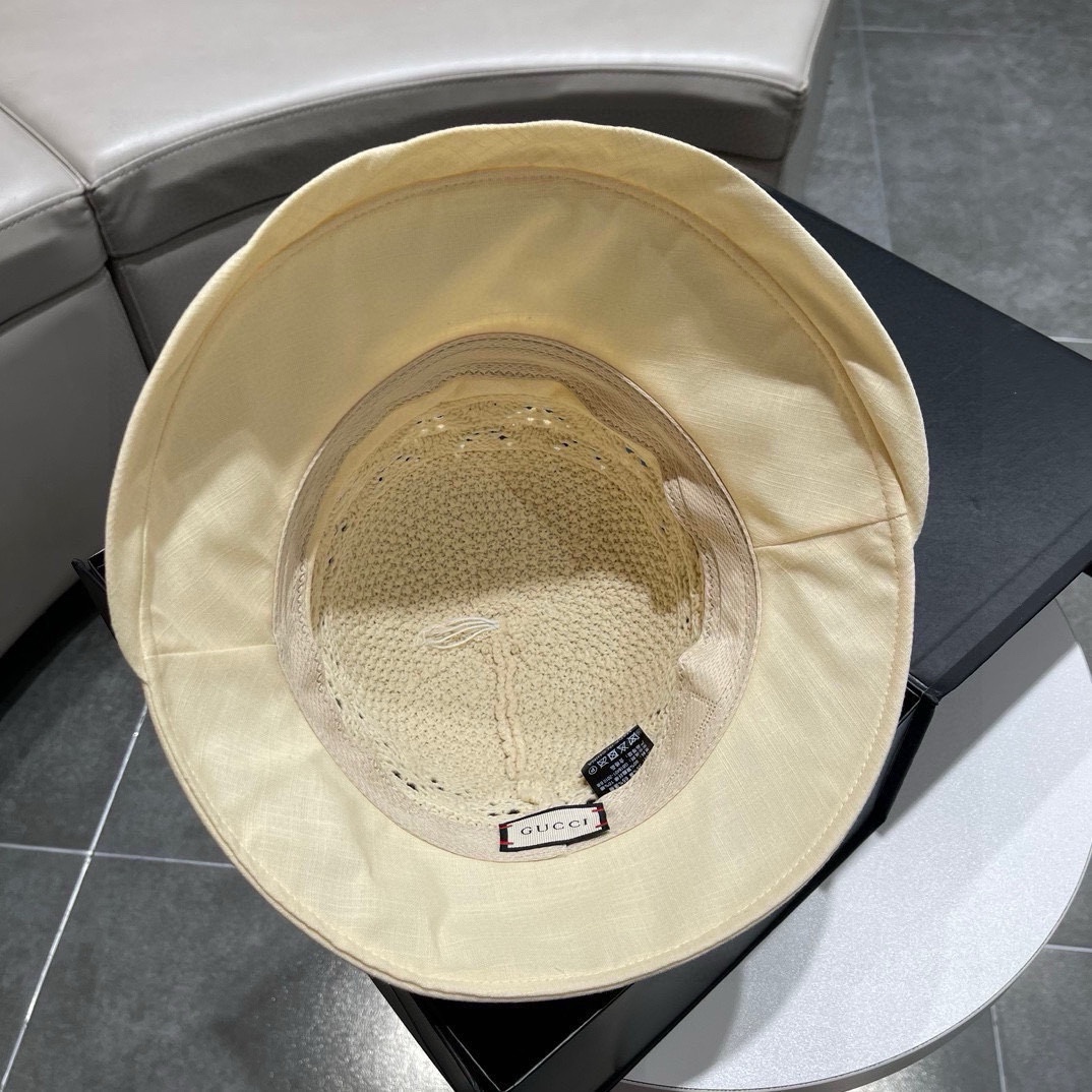 Gucci古奇草帽2024新款卷边礼帽可折叠头围57cm