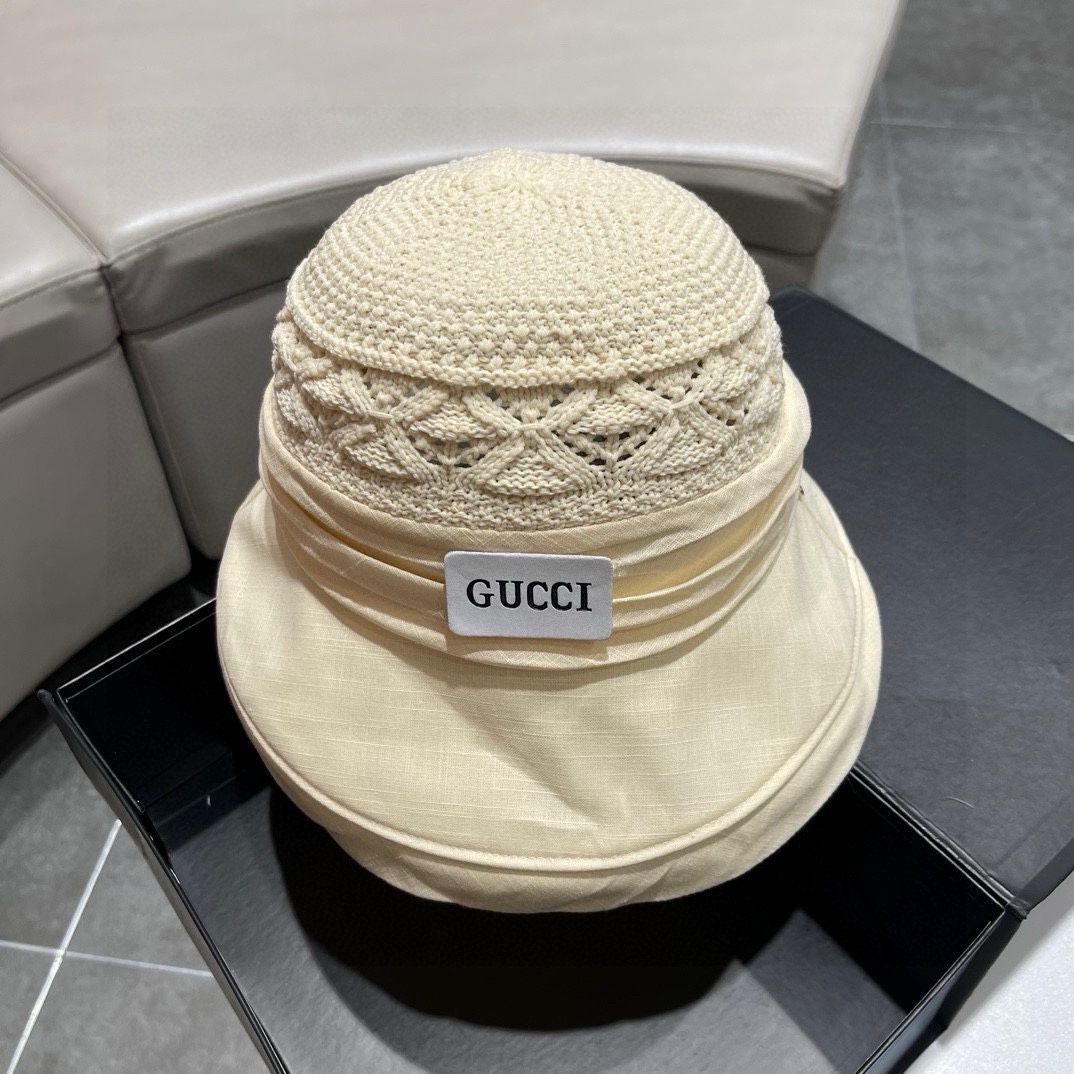 Gucci古奇草帽2024新款卷边礼帽可折叠头围57cm
