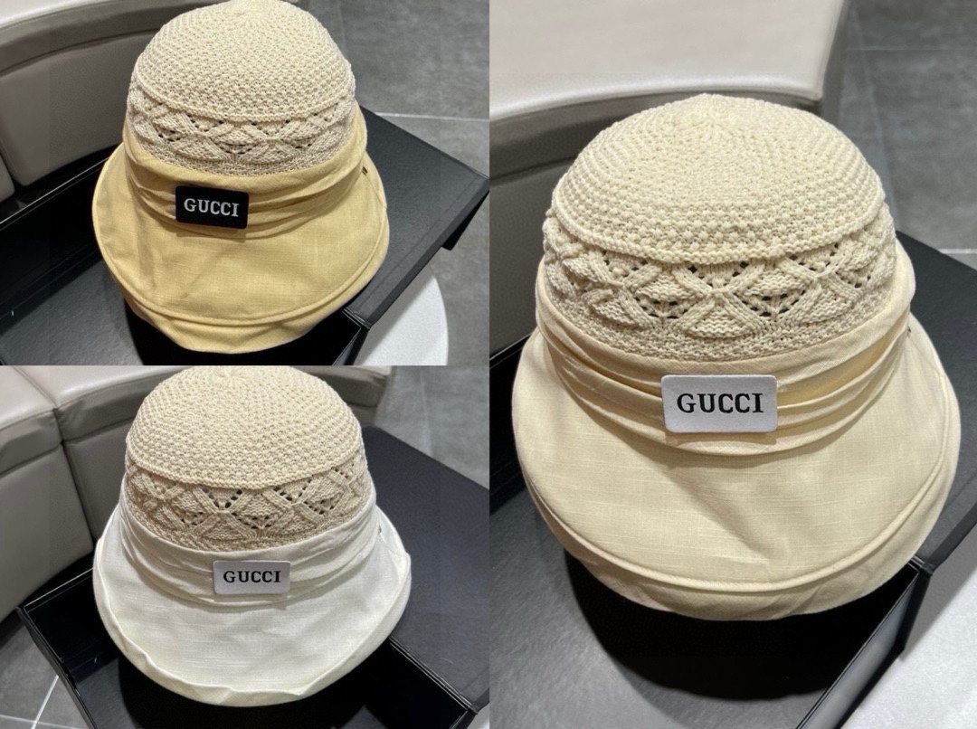Gucci古奇草帽2024新款卷边礼帽可折叠头围57cm