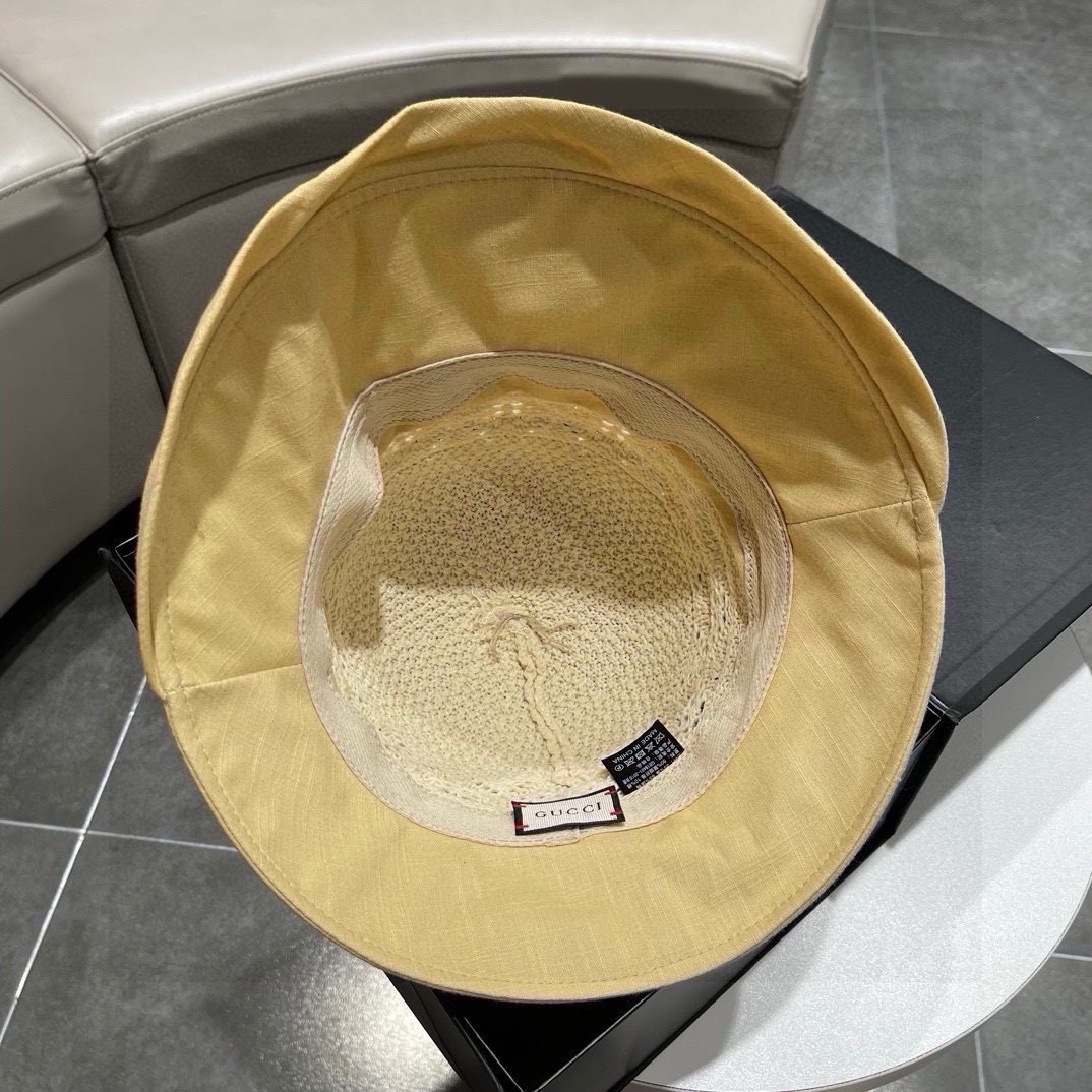Gucci古奇草帽2024新款卷边礼帽可折叠头围57cm