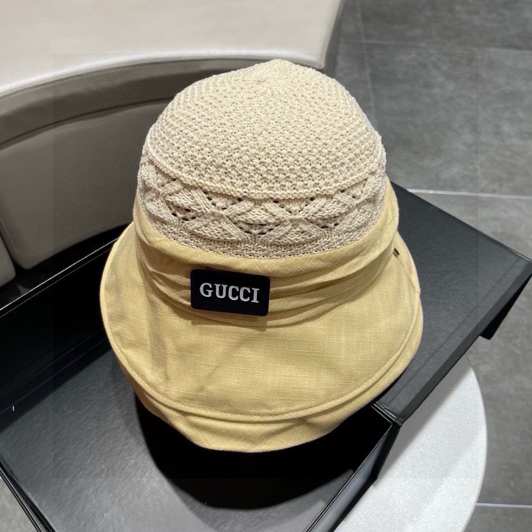 Gucci古奇草帽2024新款卷边礼帽可折叠头围57cm