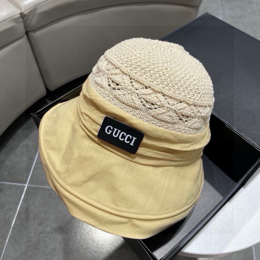 Gucci古奇草帽2024新款卷边礼帽可折叠头围57cm