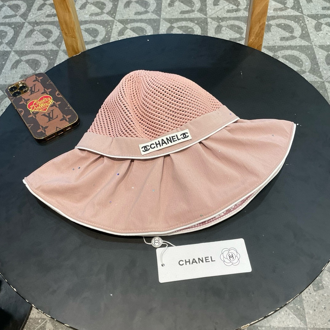 CHANEL香奈儿2024新款小香风褶皱款渔夫帽简约大气防晒设计可折叠的一款