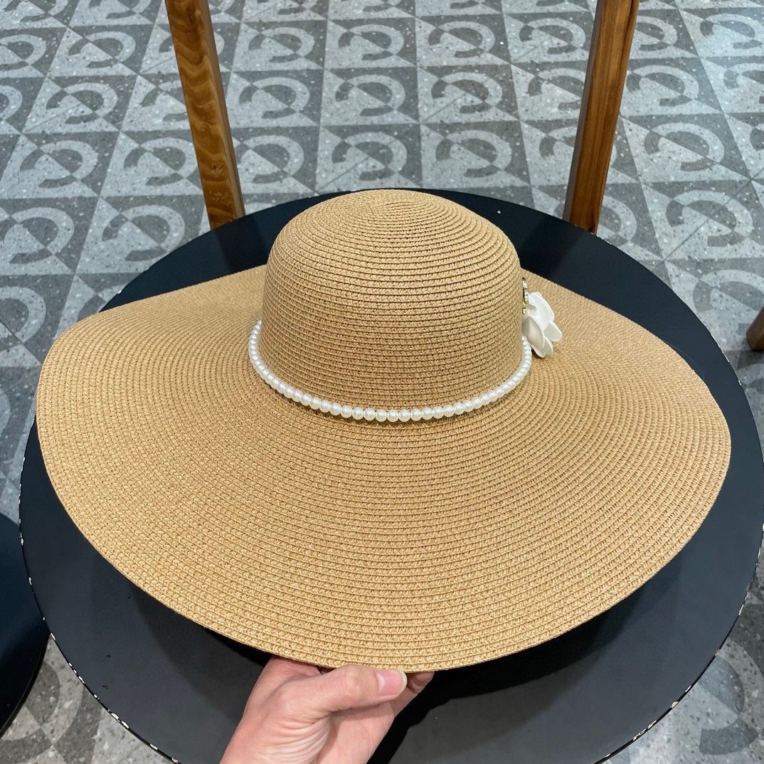 CHANEL香奈儿 2026新款草编遮阳大帽檐草帽🤩沙滩风格，简约大方，百搭单品～外出首选，新款帽型超美
