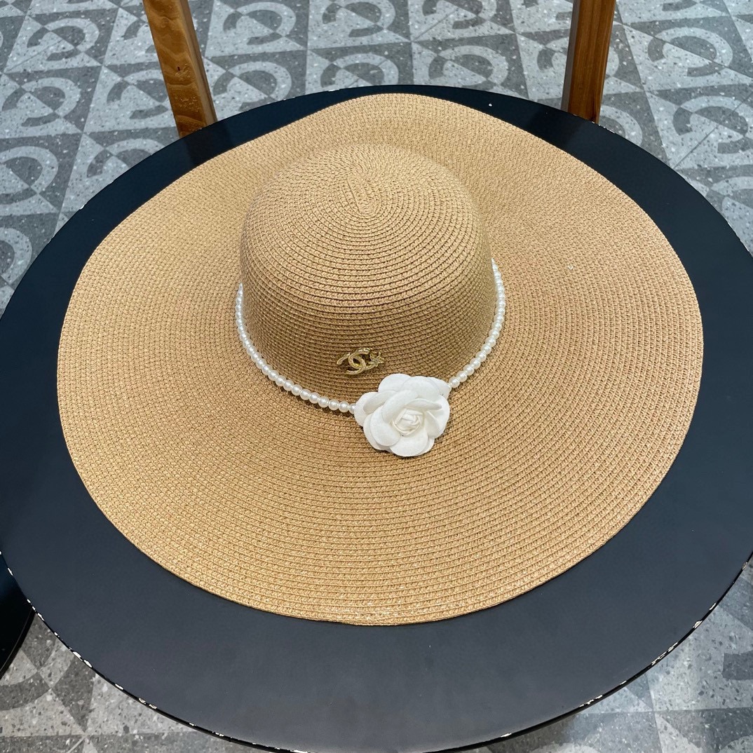 CHANEL香奈儿 2026新款草编遮阳大帽檐草帽🤩沙滩风格，简约大方，百搭单品～外出首选，新款帽型超美