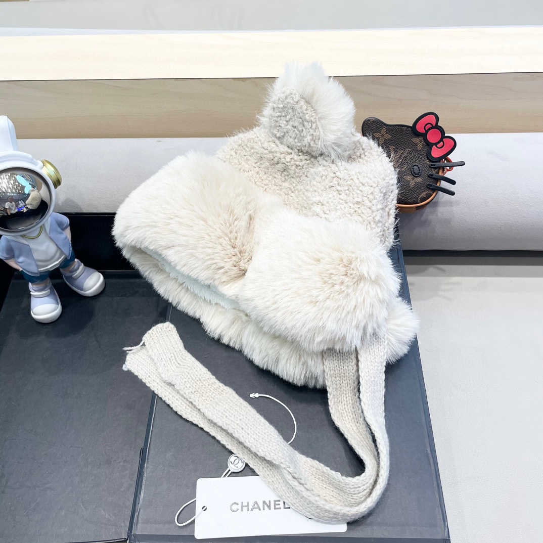 Chanel甜酷小羊羊羔毛发带甜美可爱保暖护耳耳罩女