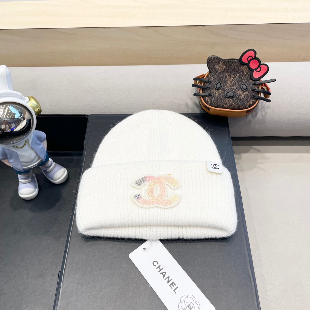 Chanel香奈儿秋冬新款毛线帽兔毛面料内标齐全