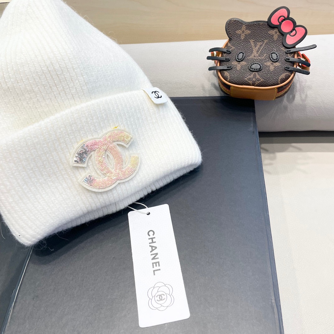 Chanel香奈儿秋冬新款毛线帽兔毛面料内标齐全