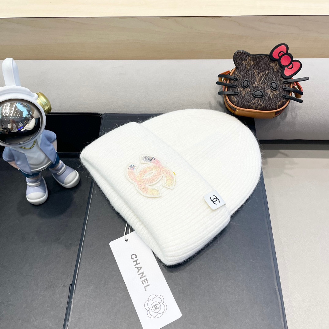 Chanel香奈儿秋冬新款毛线帽兔毛面料内标齐全