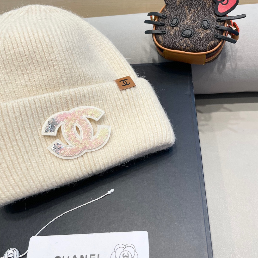 Chanel香奈儿秋冬新款毛线帽兔毛面料内标齐全