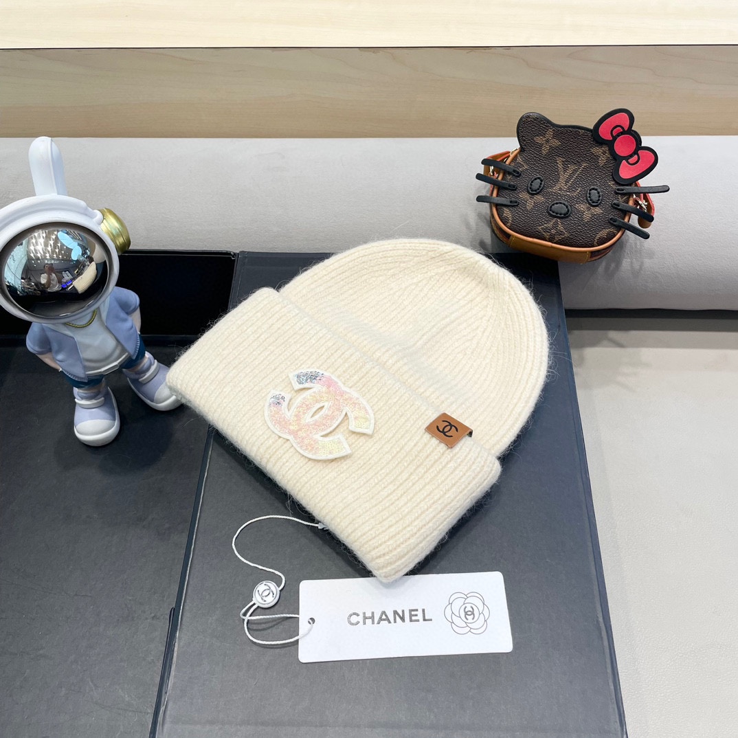 Chanel香奈儿秋冬新款毛线帽兔毛面料内标齐全