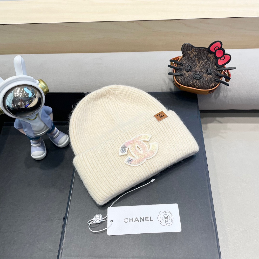 Chanel香奈儿秋冬新款毛线帽兔毛面料内标齐全