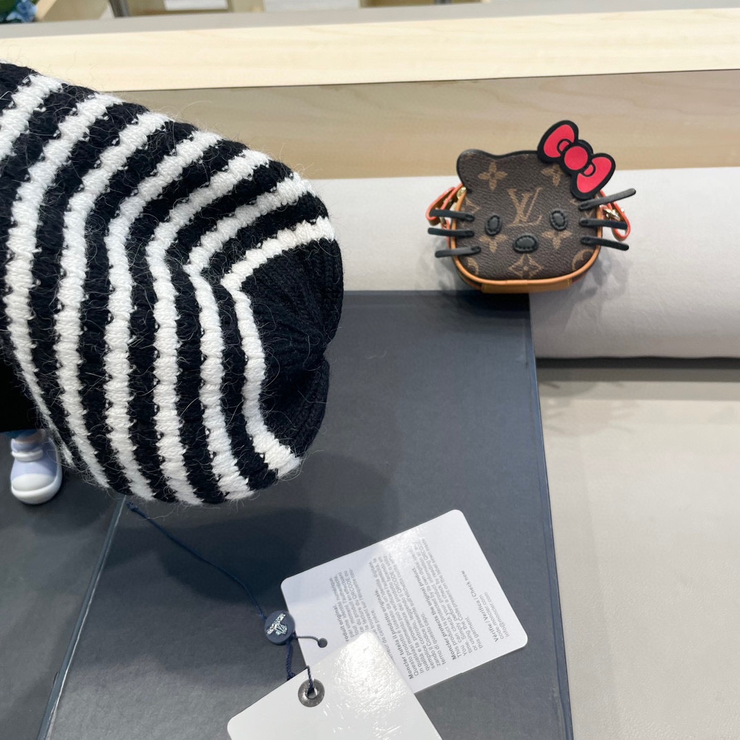  moncler女士针织格子羊绒帽保暖宽檐圆顶银丝帽时尚新款帽子现货