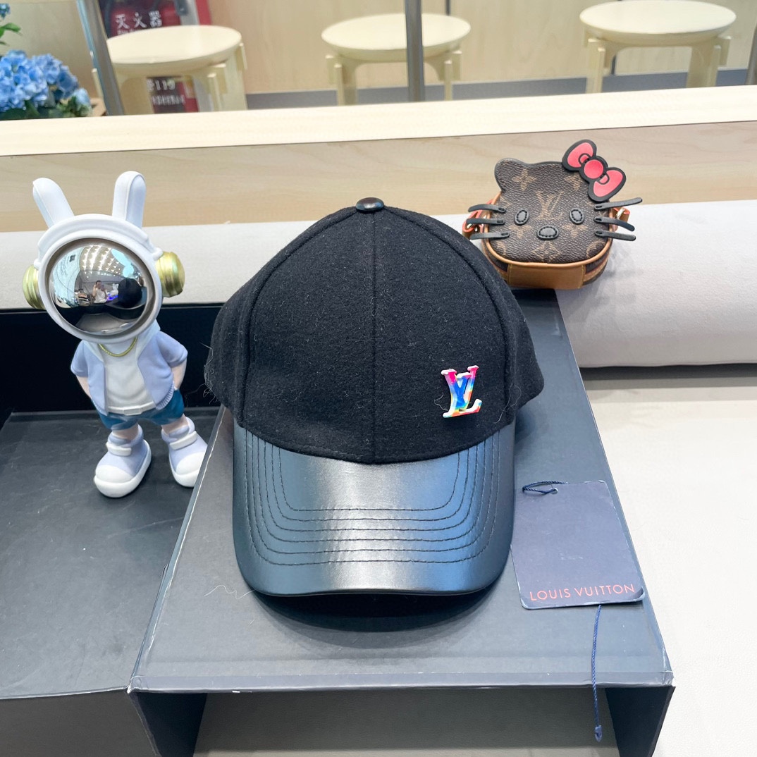   LV路易威登经典原单棒球帽，经典老花，11开模订制，原版专柜PU皮革+头层牛皮包边，长年爆版，质量超