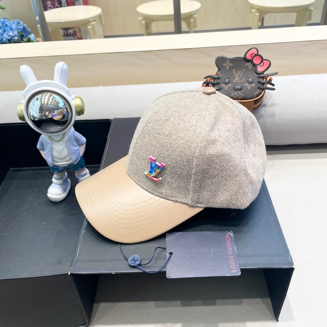   LV路易威登经典原单棒球帽，经典老花，11开模订制，原版专柜PU皮革+头层牛皮包边，长年爆版，质量超