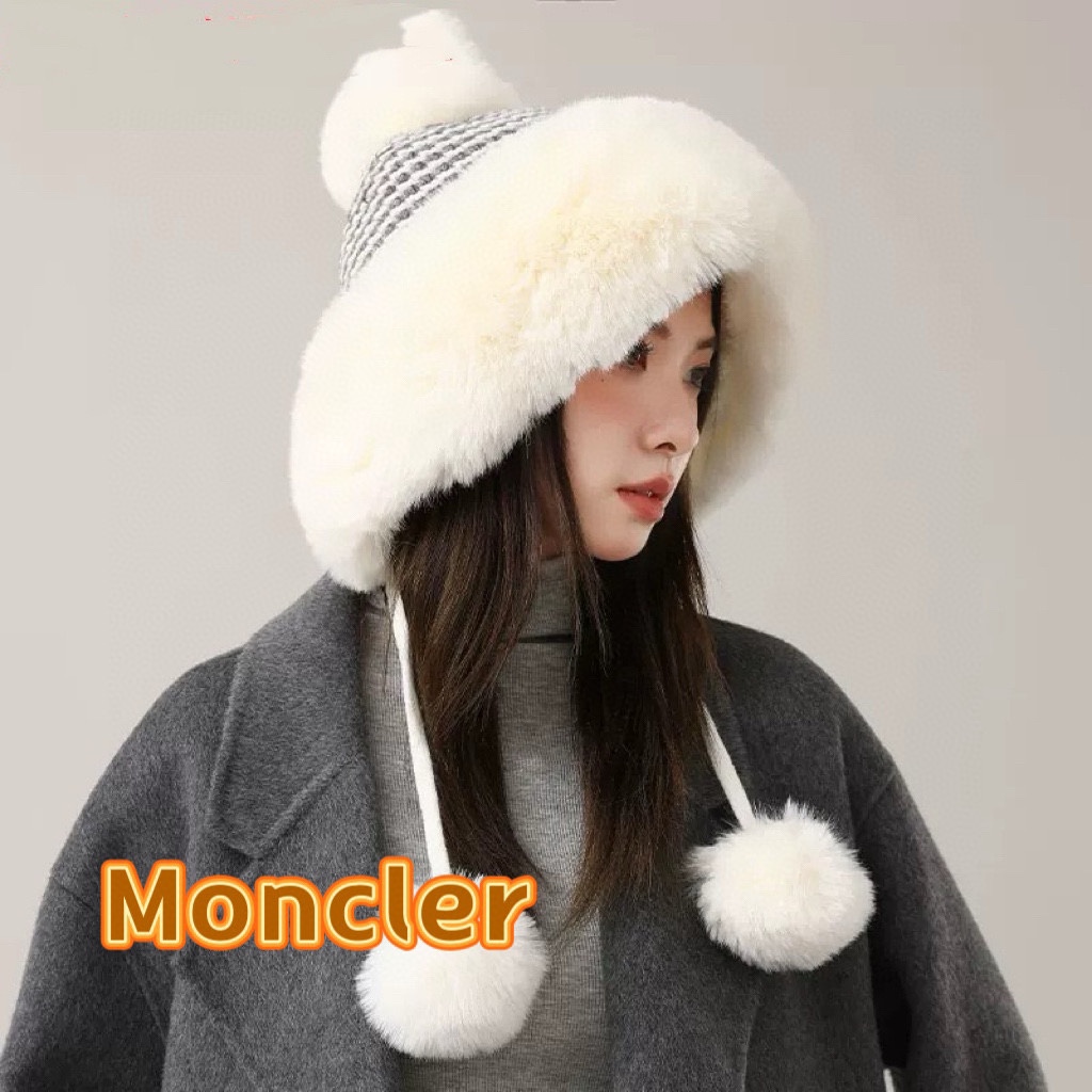 MONCLER蒙口高品质秋冬加厚针织盆帽美拉德毛绒毛线加厚渔夫帽子