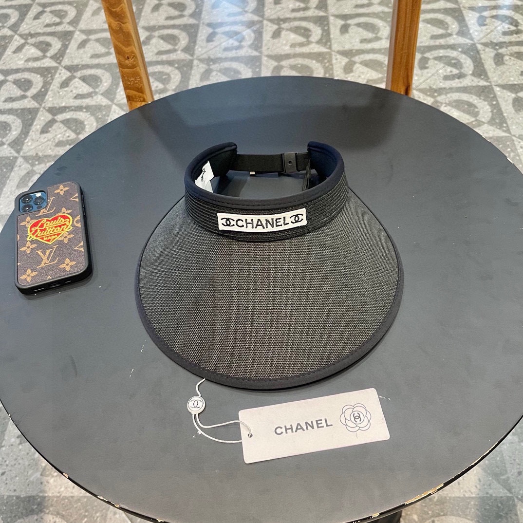  Chanel香奈儿遮阳帽，空顶草帽，可调节