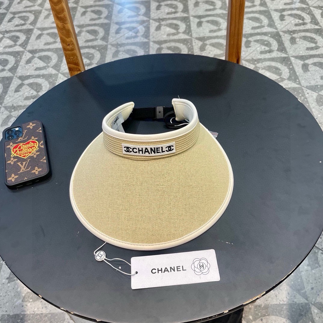  Chanel香奈儿遮阳帽，空顶草帽，可调节