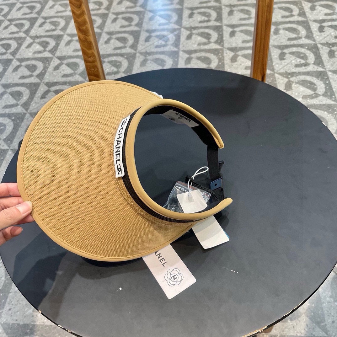  Chanel香奈儿遮阳帽，空顶草帽，可调节