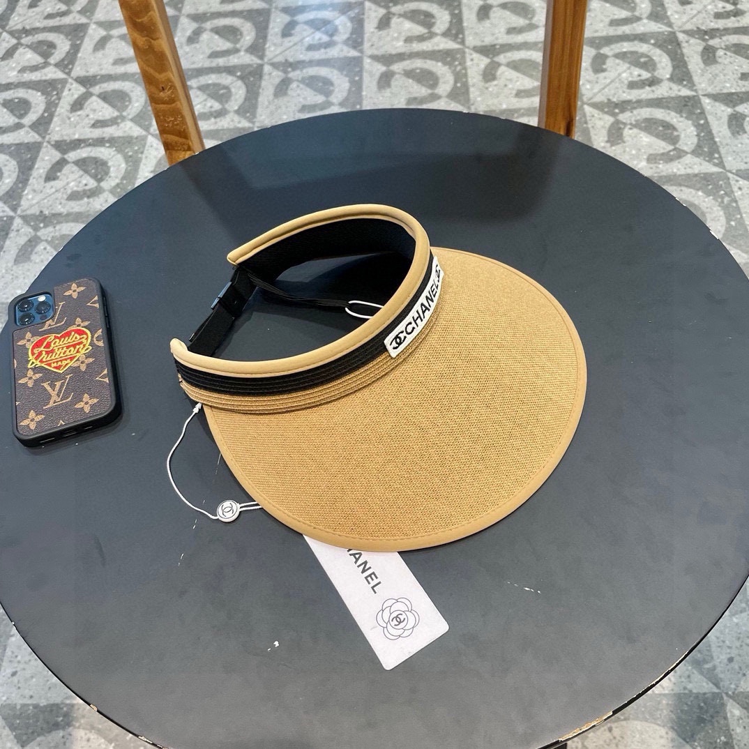  Chanel香奈儿遮阳帽，空顶草帽，可调节