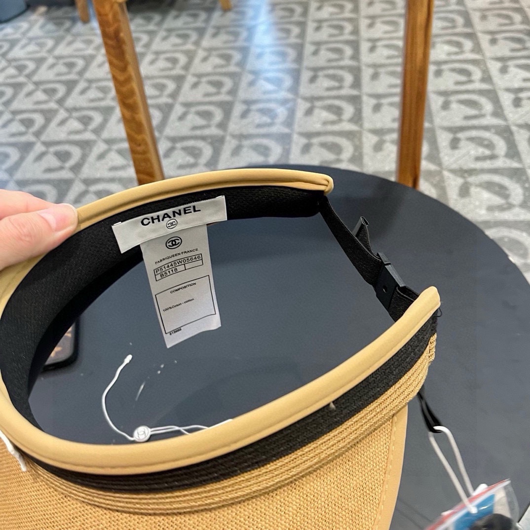  Chanel香奈儿遮阳帽，空顶草帽，可调节