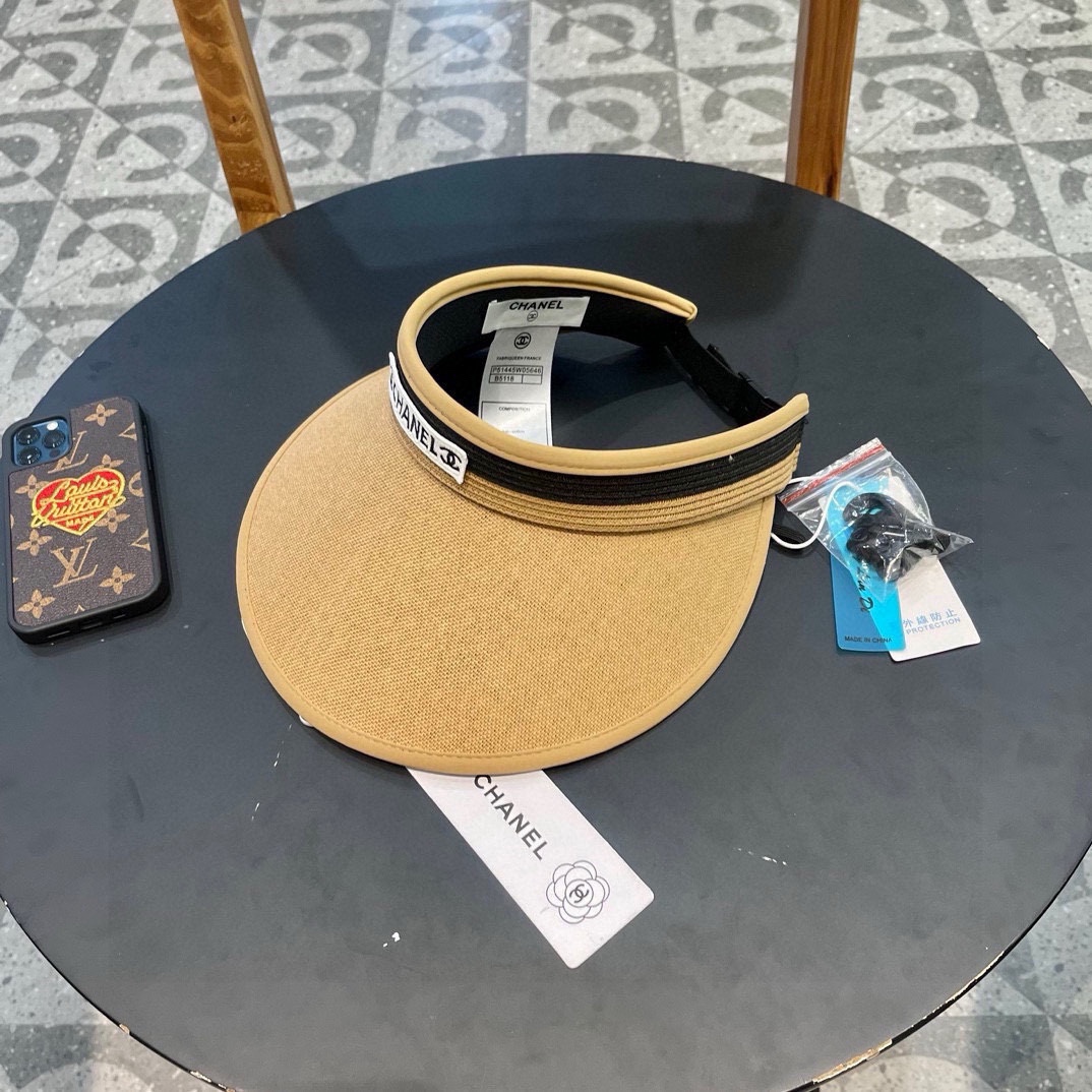  Chanel香奈儿遮阳帽，空顶草帽，可调节