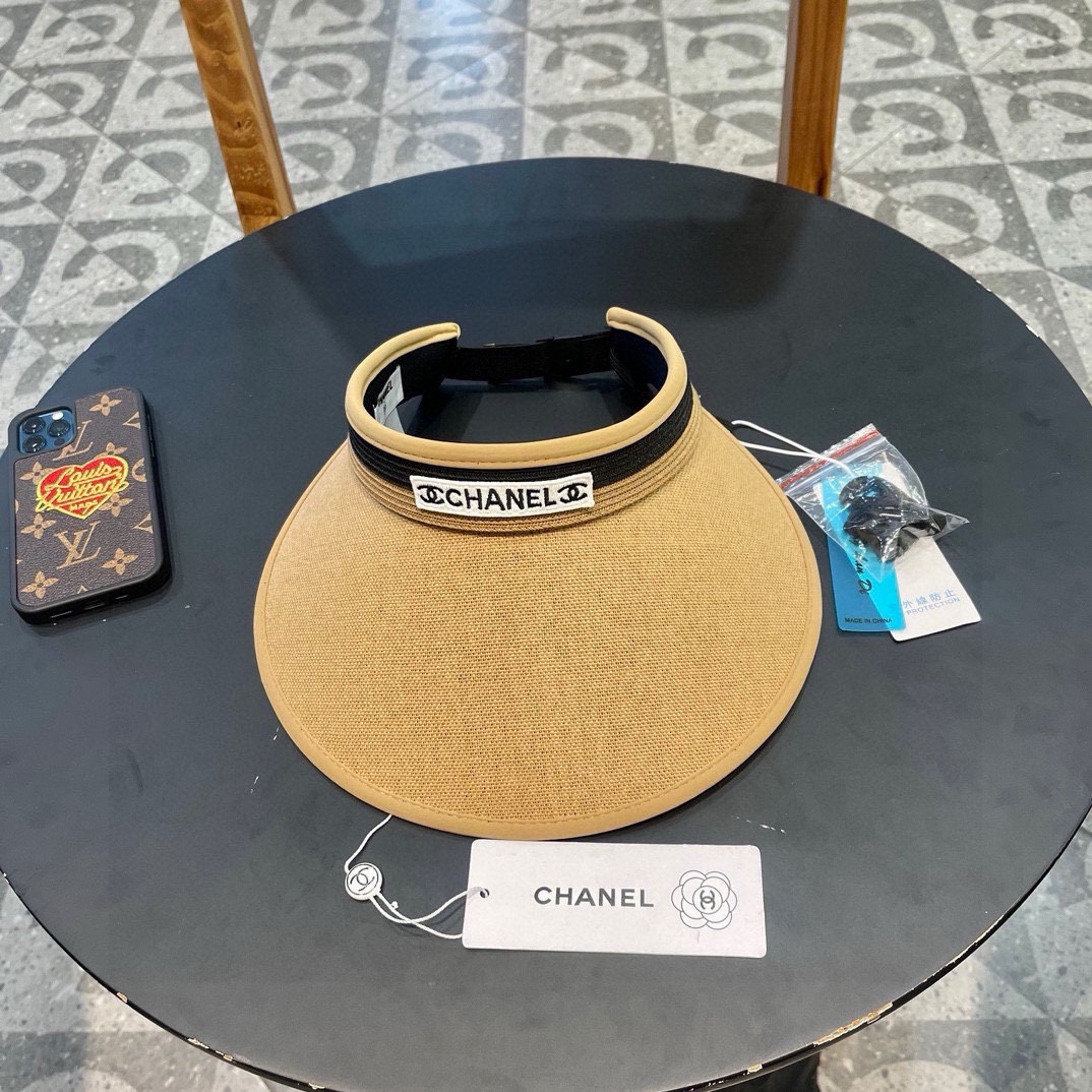  Chanel香奈儿遮阳帽，空顶草帽，可调节