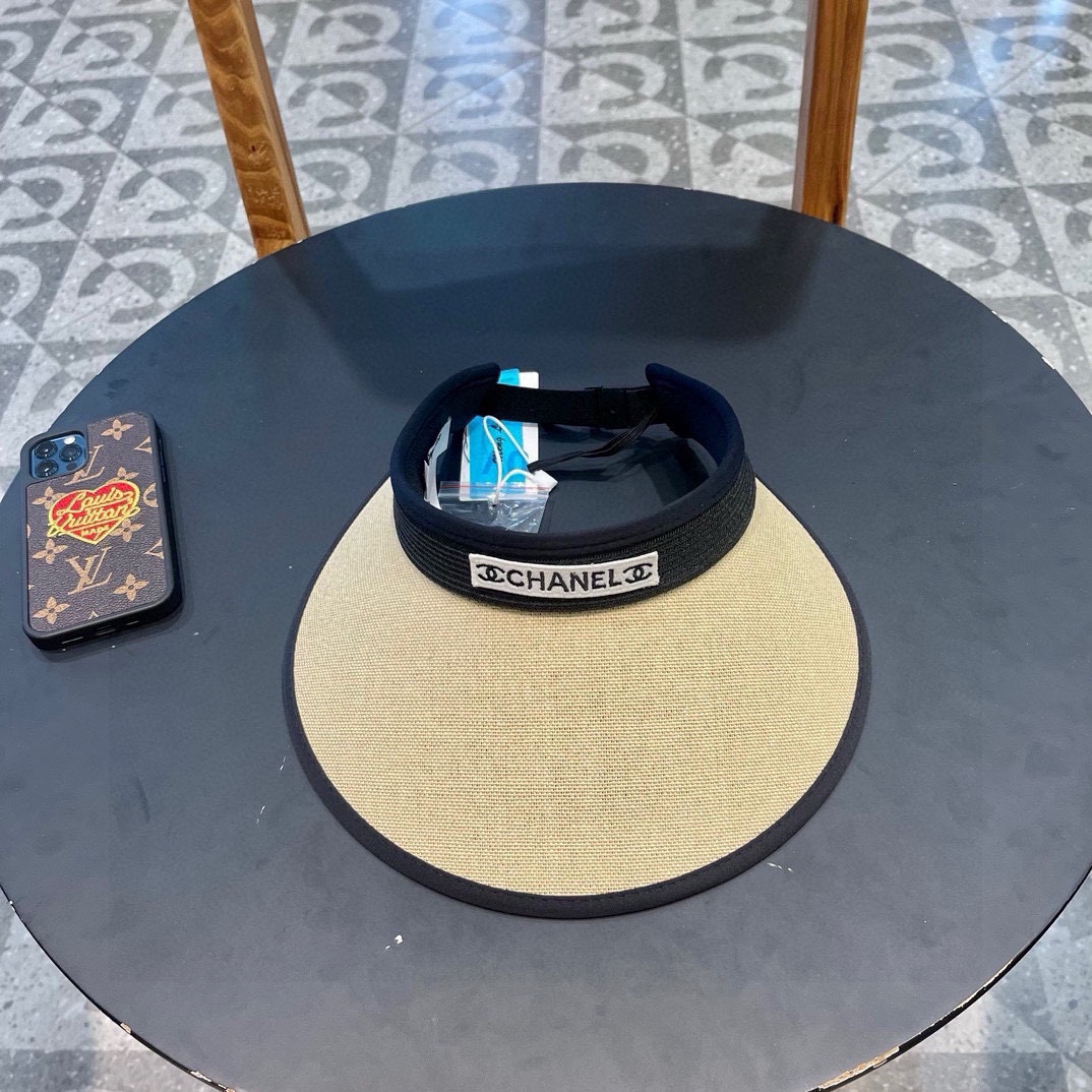  Chanel香奈儿遮阳帽，空顶草帽，可调节